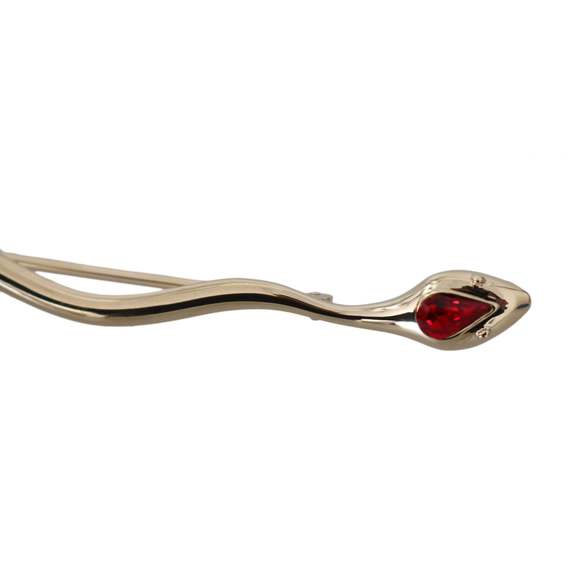 Dolce & Gabbana Women's Silver Brass Crystal Spilla Serpente Brooch Pin - Picture 4 of 5